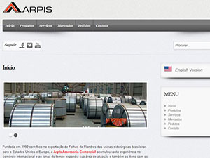 Site da empresa Arpis Assessoria Comercial.
